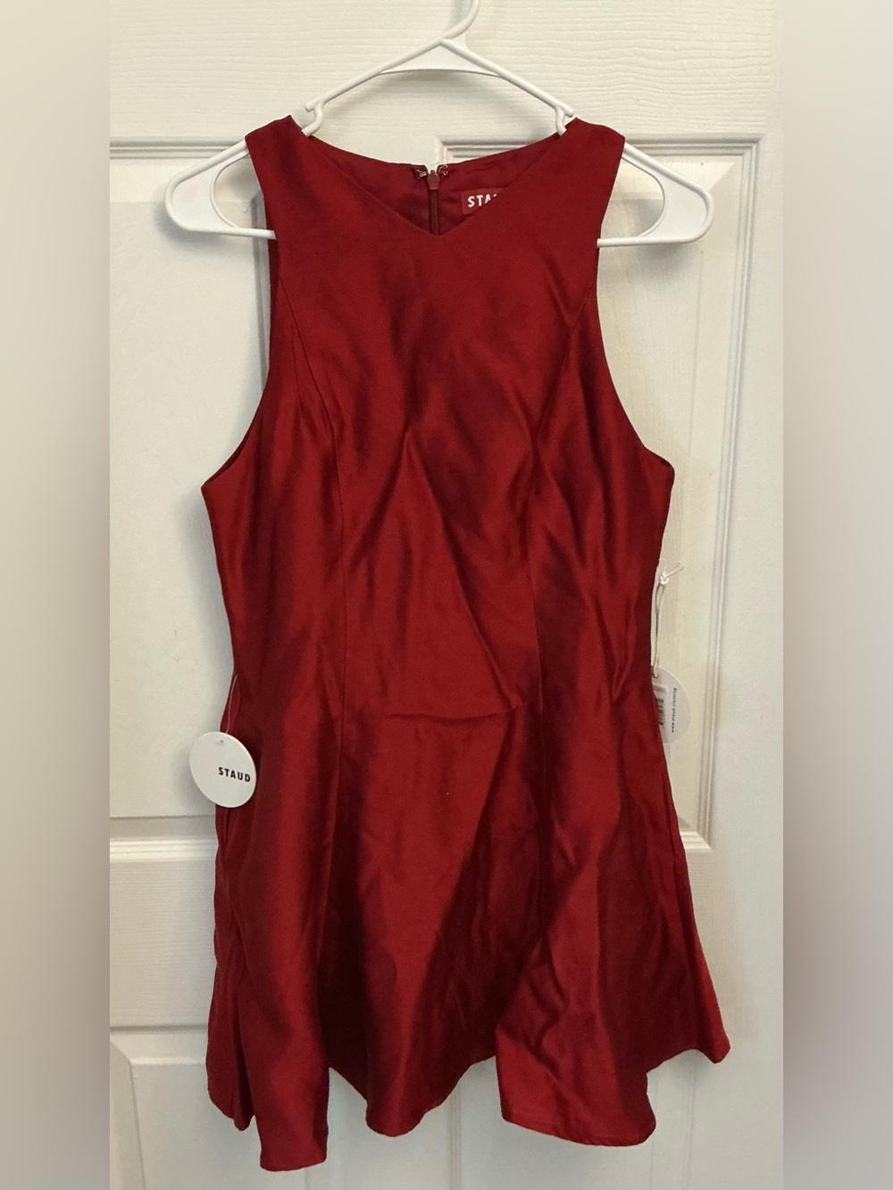 Staud Mini Heike Dress Mini Dress in Red Size 10 NWT